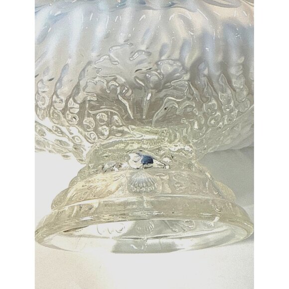 Vintage Fenton Opalescent Argonaut Shell Glass Pedestal Bowl - Picture 4 of 13
